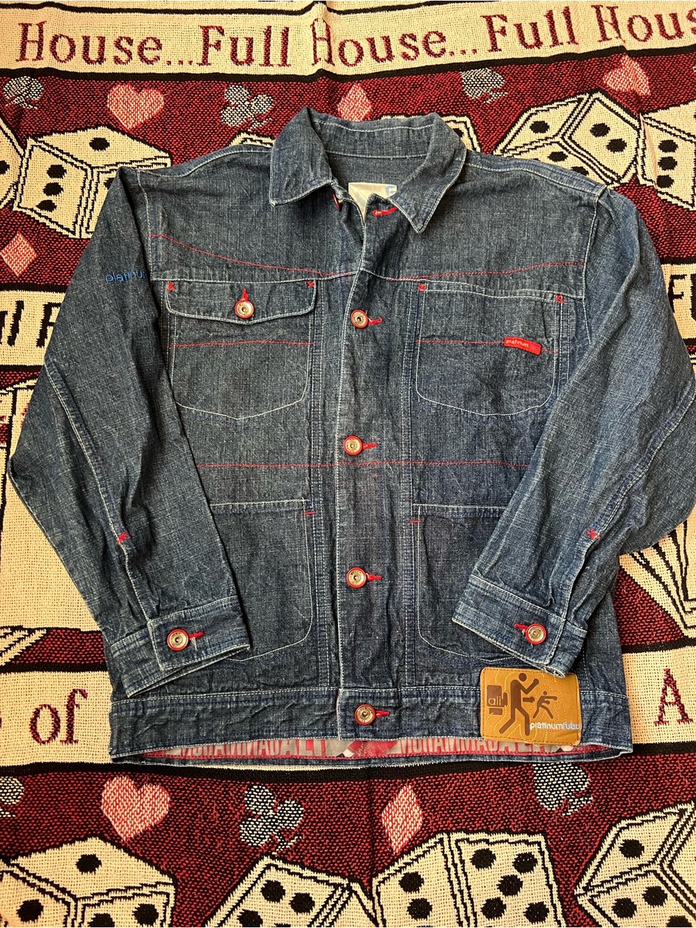 Vintage Platinum FUBU Muhammad Ali Denim Jacket Y2K Streetwear Youth M fits Ad S